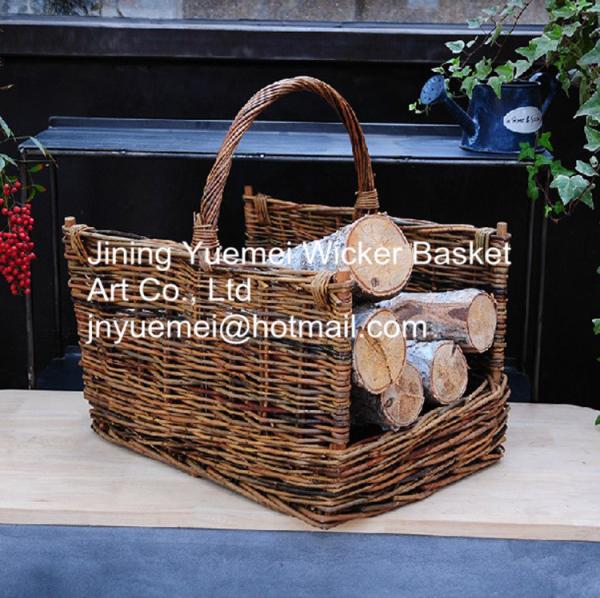 2016 wicker log basket willow log basket with handle for fireplace