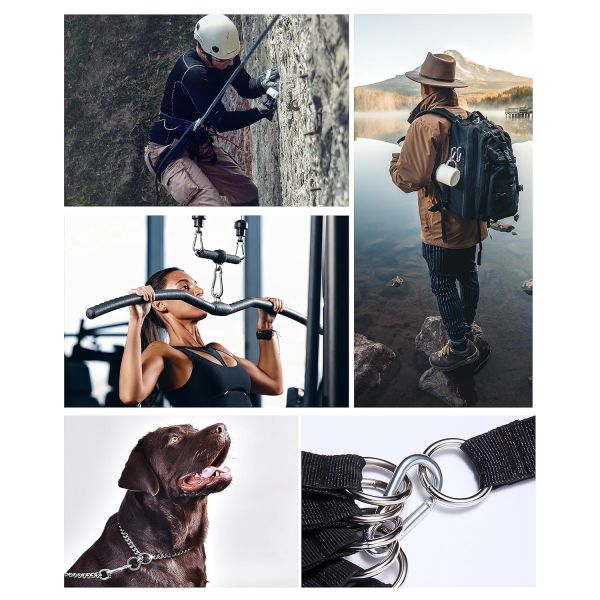 Finitura polida de aço inoxidável 304 Carabiner de arranque de arranha-céus DIN5299c Gancho de mola