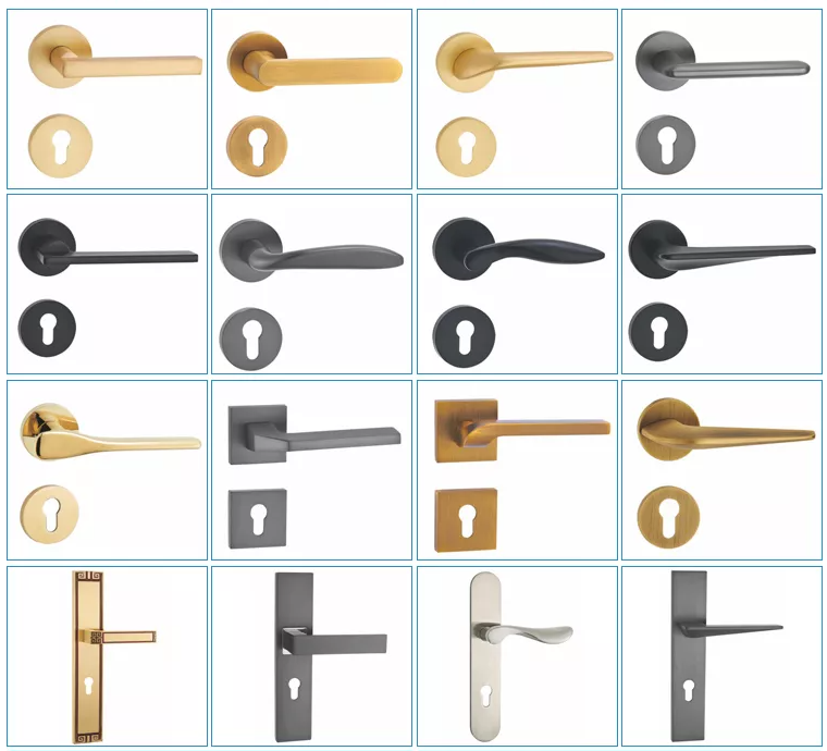 Порошок золота Zamak PVD ручек двери ISO CE стальной покрыл рычаги двери Chrome