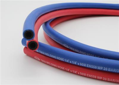 1 / 4 Inch Twin Welding Hose , 300 Psi Gas Welding Hose Red & Blue