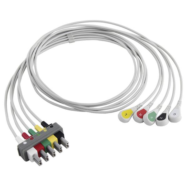 P-Hilips M1633A M1625A M1621A 5 Lead Detachable ECG Leadwires with Grabber Clip and IEC Standard