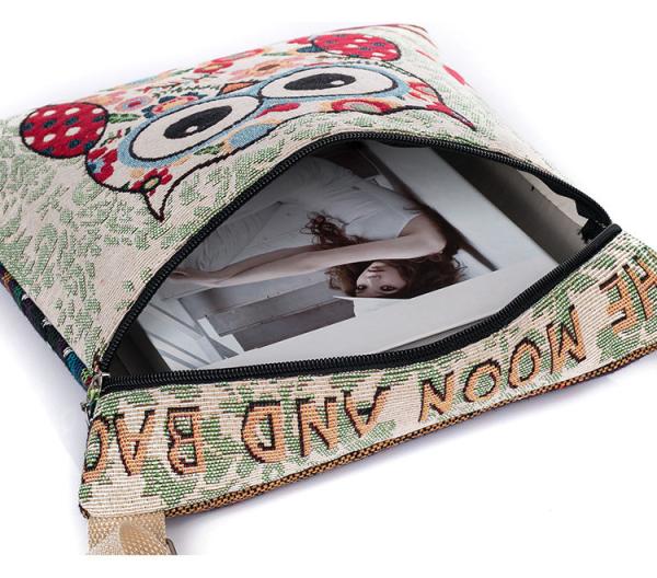 Embroidered handbag casual shoulder Messenger backpack cute female elephant printing woven bag lady