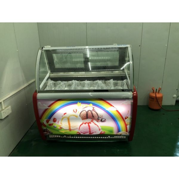 Congelador italiano duro de la exhibición del helado con el CE aprobado moderado con el calentador