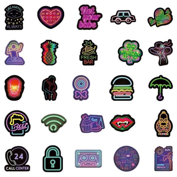 Personalized Neon PVC Kiss Cut Stickers Decals For Home Luggage