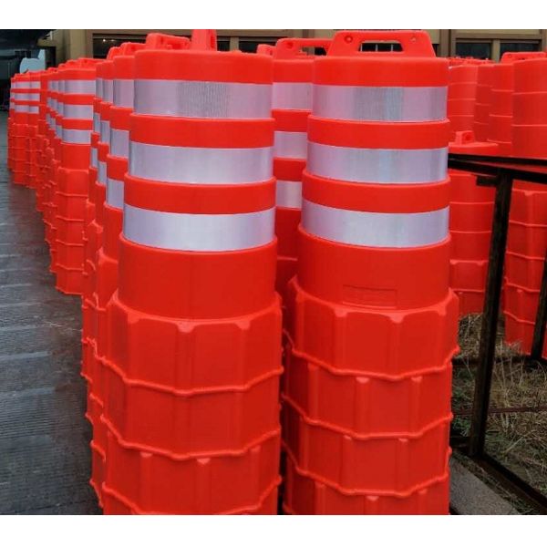 FZT1 1000*400*505mm 4.3kg High Density HDPE plastic Anti Collision Channelizer Drum barrel