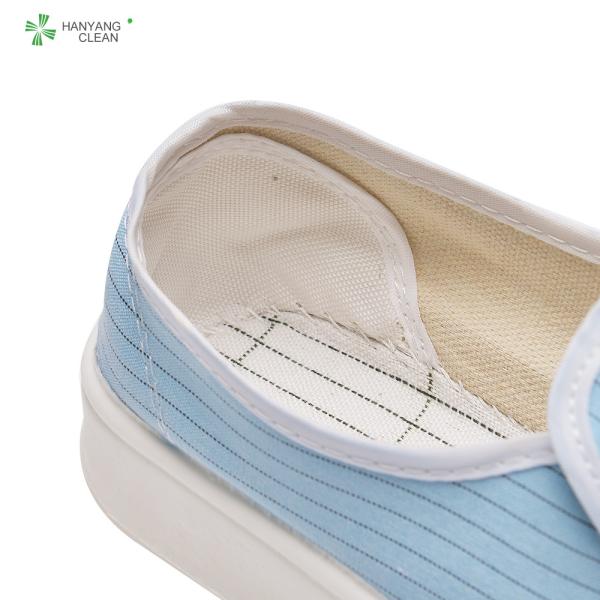 Sapatas de trabalho antiestáticas respiráveis do esd da sapata elétrica do outsole do PVC da lona da listra da sala de limpeza da fábrica