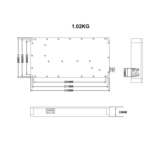 Модуль Jammer сигнала трутня подъема 100W 1.5G 2.4G 5.8G анти-