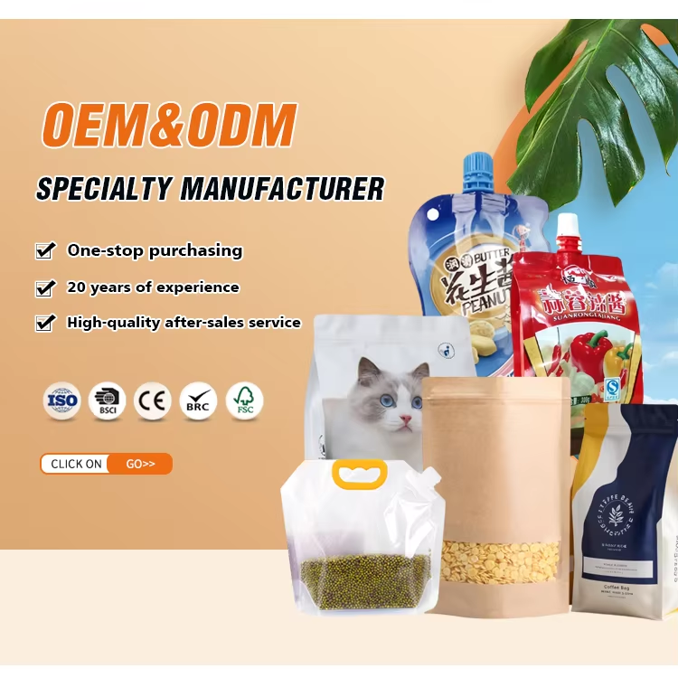 Green Stand up Pouch Bags Kraft Plastic Zip Lock Bags With Matte Window Tear Notch Resealable Zipper Pouch Dry Food Plastic Bag