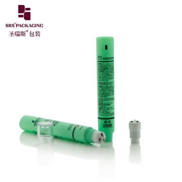 Cosmetic PE Roll On Tube Green D19mm 20ml With Silkscreen Printing