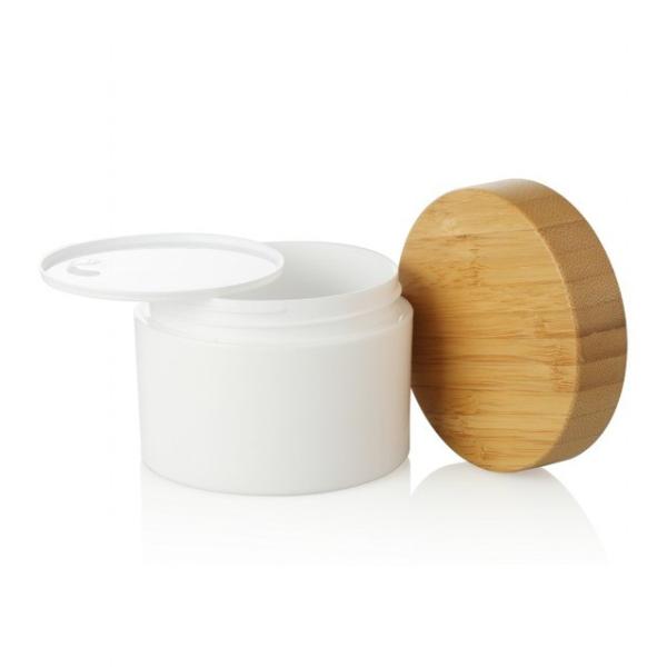 250ml PET Eco Friendly Refillable Cosmetic Frosted Plastic Jar with Bamboo Lid