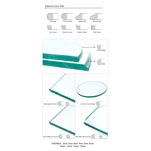 1830*2440/2140*3300/2440*3660 Tempered Toughened Glass for Shower Room Railing Building