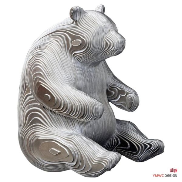 Custom Color Life-size Bronze Animal Sculpture Hand-forged Stainless Steel Panda Statues