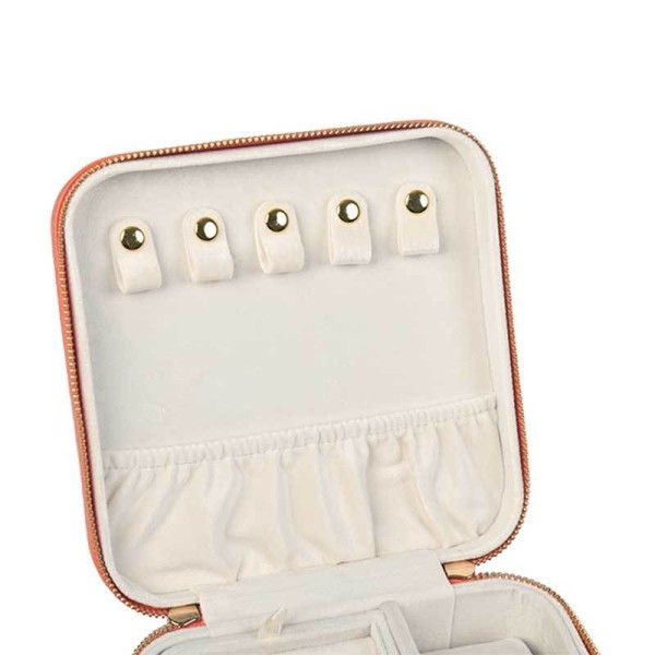 Custom Quilted Leather Travel Jewelry Box, Portable Jewelry Organizer Storage Case