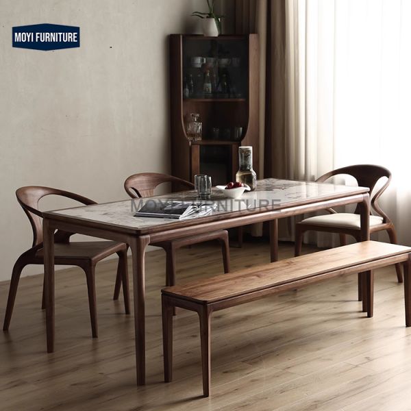 Home Furniture Nordic Commercial Modern Solid Wood Frame Leather Upholstered Wooden Legs Brown Luxury Wicker Back Dining Chairs with Armrest