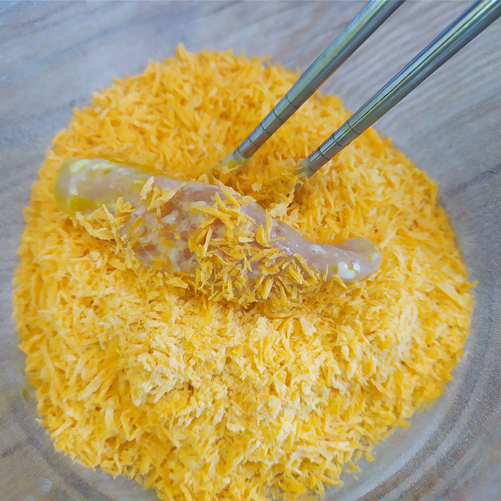 Yellow Panko Bread Crumbs 4-5mm Needle Shape HACCP Certified for Fried Foods