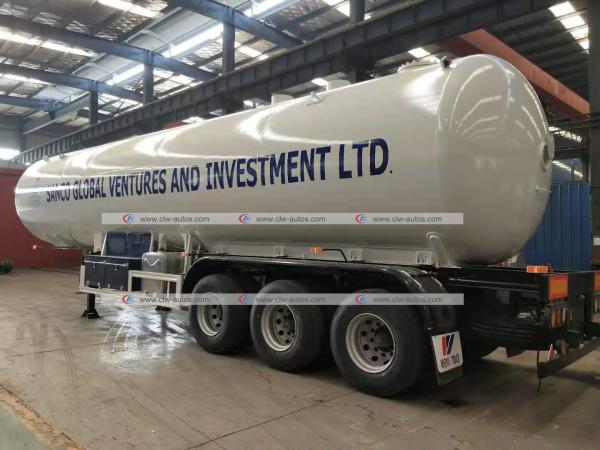 49.6cbm LPG Road Tanker 3 Axles 49600 Liters 23tons Propane Gas Tanker Trailer for Nigeria