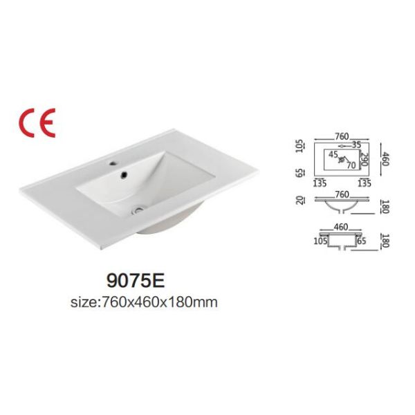 Тщета Bathroom американского стандарта тонет падение в фарфоре 700mm Cupc белом