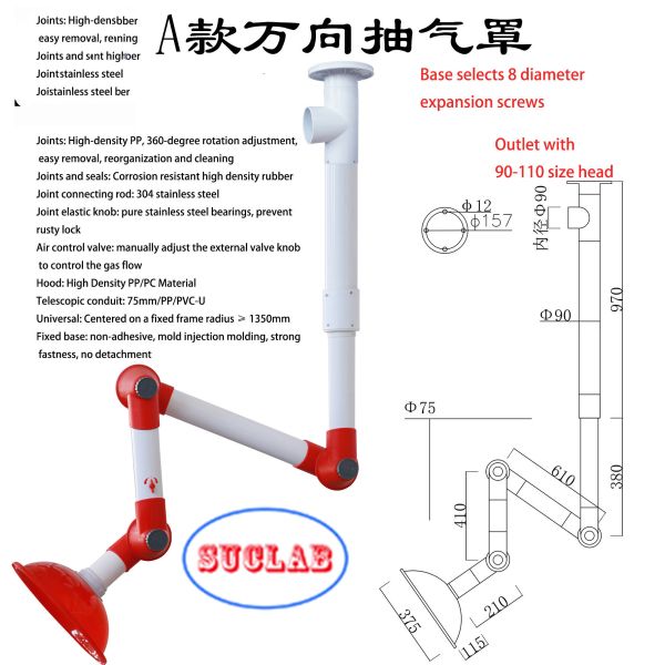 Profesional Laboratory Fume Extractor Standard Szie Or Cutomized
