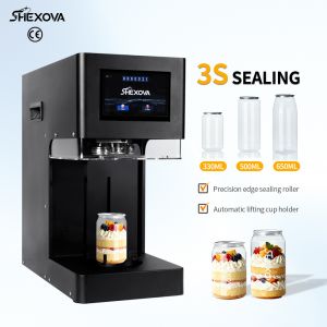 Bubble Tea Coffee Bottles Plastic Can Sealer Machine Fully Automatic Non Rotating
