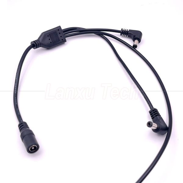 1 Female to 3 Angle Male Ways DC Splitter Power Extension Cable for CCTV Security Camera