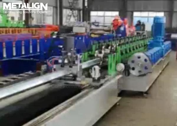 Heavy Duty Silo Column Roll Forming Machine With Tracking Punching And Hydraulic Cutter
