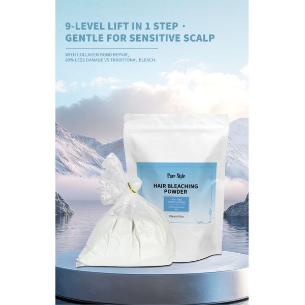 Poudre Décolorante Bleue pour Cheveux Salon Douce Non Irritante Sans Poussière 500g