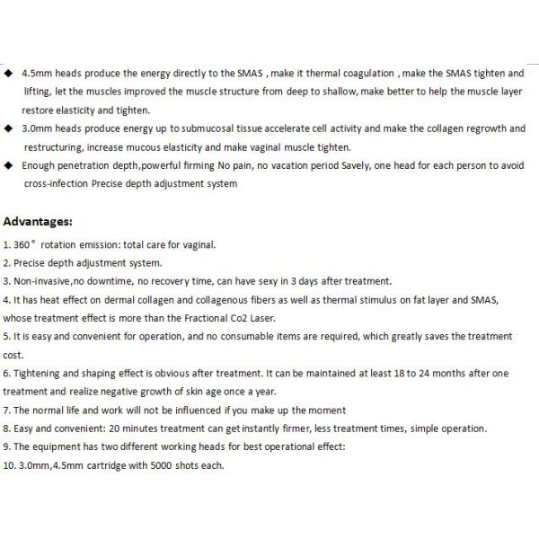 Painless newest female private care HIFU vaginal tightening machine for sale