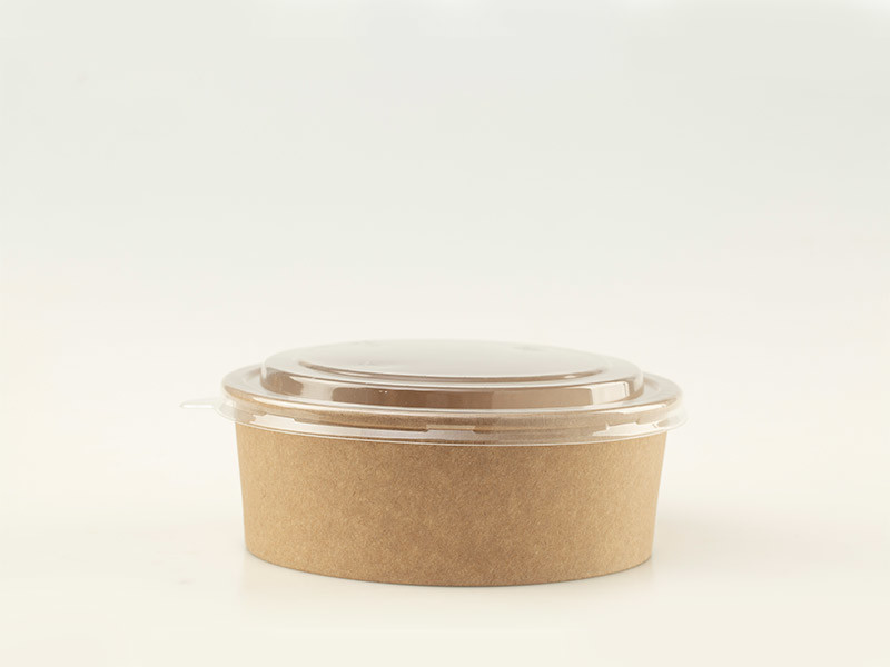 салатницы бумаги 750ml пластиковые свободные Kraft с крышками ЛЮБИМЦА