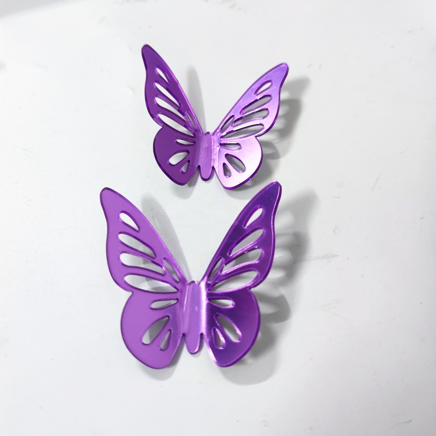 Custom DIY 3D Butterfly PMMA Acrylic Mirror Wall Stickers Self Adhesive Shatterproof Gold Silver Blue Purple Art Deco Home Wedding Wall Decor Wholesale
