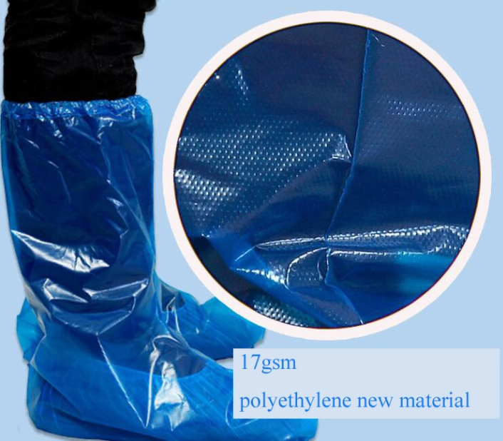 PE HDPE Material Disposable Boots Cover Waterproof 40×45cm Size