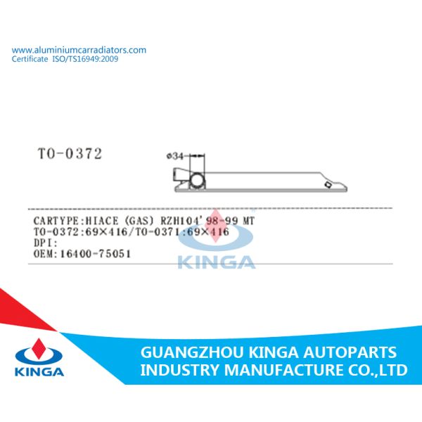 Fits Totota Hiace Gas RZH104 ' 98-99 Plastic Tank Radiator Repair High Performance