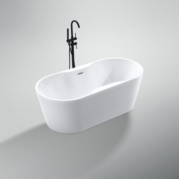 Hand Control Narrow Rim Border Popular Designs Ellipse Acrylic Freestanding Bathtub