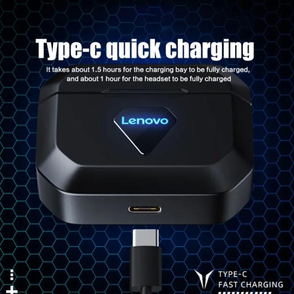 Type C Charging Wireless Gaming Earbuds Lenovo GM6 ODM With Φ10MM Drive Unit