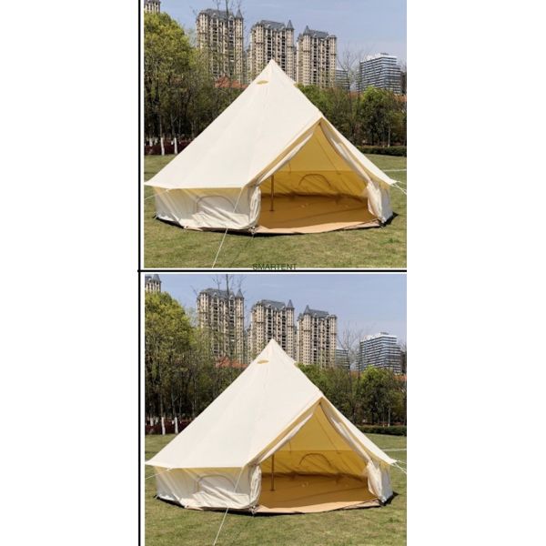 Family Camping Bell Tent Core PU3000mm Coated 285G Cotton Windproof 400*400*250CM