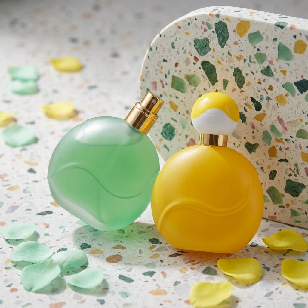 50ml Glass Perfume Bottles Empty Round Spray Crimp Neck Ball Cap