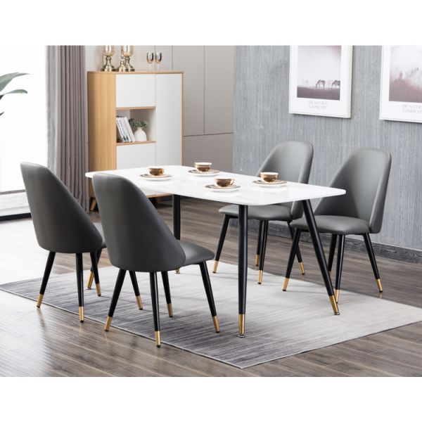 High Back Leather Dining Room Custom Made Furniture With Metal Legs Custom Design