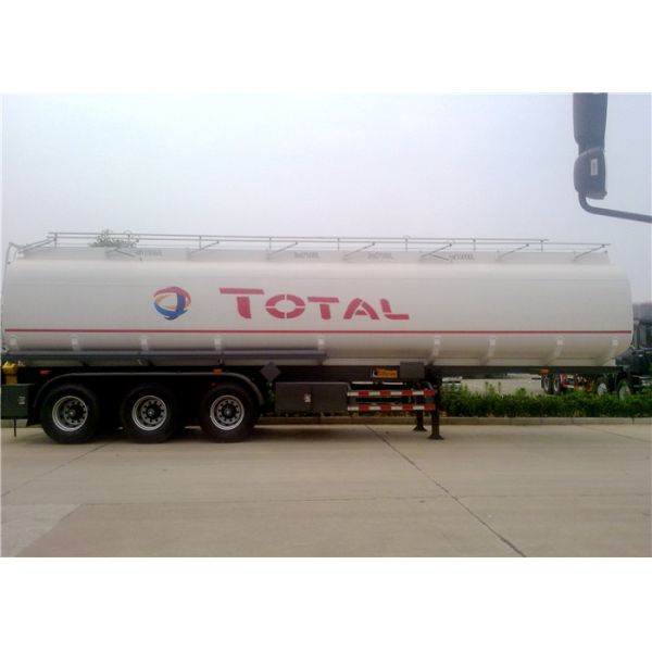 Heavy Duty 3 Axle 45000L Oil Tanker Semi Trailer 4 Compartments 45M3 For Transporting Oil