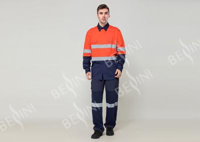 Double Stitching Safety Work Clothes High Visable Orange Jacket Bib Pants Suit