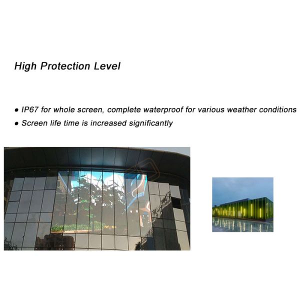 See-Through P25 Led Curtain Display Led Media Facade with 10,000nits brightness