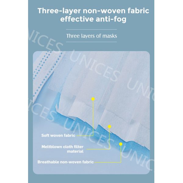 Tasteless Disposable Earloop Medical Mask High Breathability Latex Free