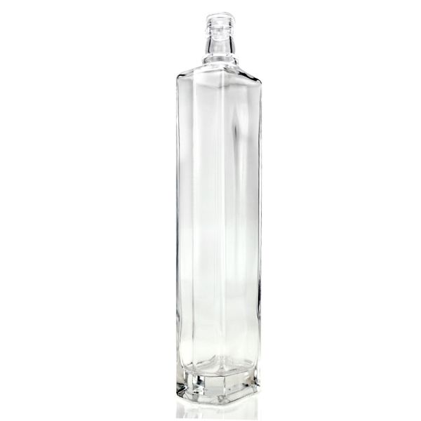 Acceptable Customer's Logo Glass Bottle Shaped Triangle 650ml Liquor Whisky with Cork