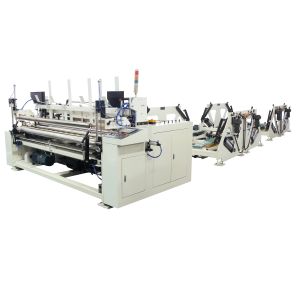 PLC Controlled Toilet Paper Rewinding Machine Customized Toilet Roll Rewinding Machine With Touch Screen