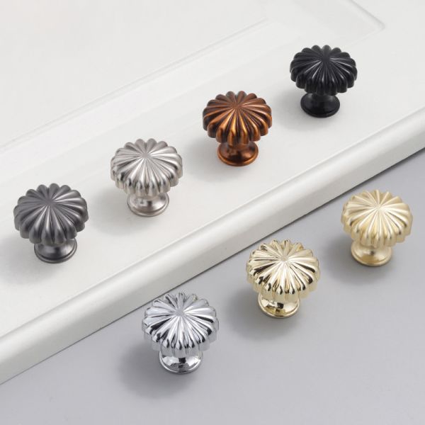 Single Hole Zinc Alloy Cabinet Knob Pumpkin Handle Small Single Grain Single Button Design for Dresser Wardrobe Use Direct