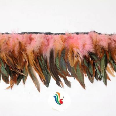 Decoração de festa de 6 a 8 polegadas Galo Coco Fringe de Penas Trim com fitas de fita de cetim