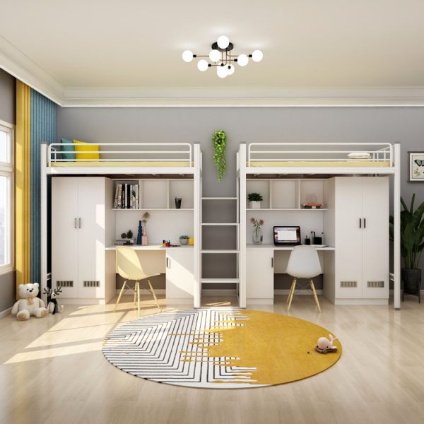 Почтовая упаковка Y современная школа общежитие спальня мебель набор лофт металлический ложек кровать с письменным столом