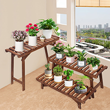 Wood Plant Stand Ladder Plant Shelf, Flower Pot Display Rack Freestanding Planter Holder for Organizer Multiple