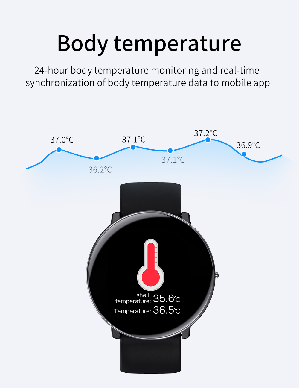 1,3 Smartwatch температуры тела отслежывателя HS6620D деятельности при тарифа сердца дюйма DM18