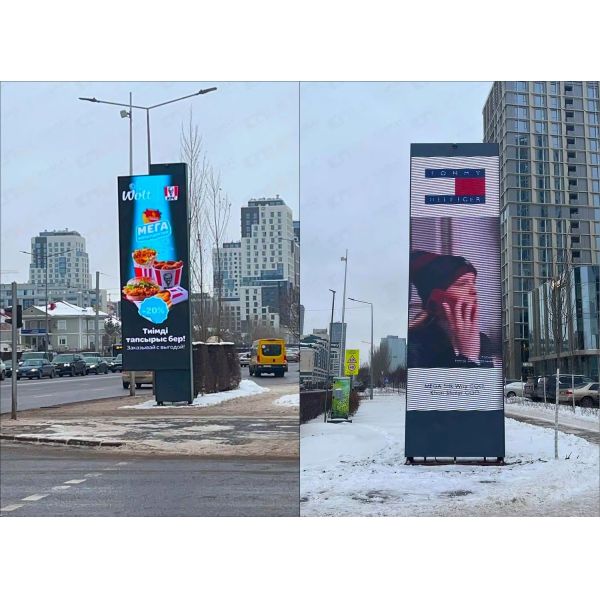 P3.91 Full Color Indoor Double Sides Hanging led Display/ outdoor lamp pole LED display