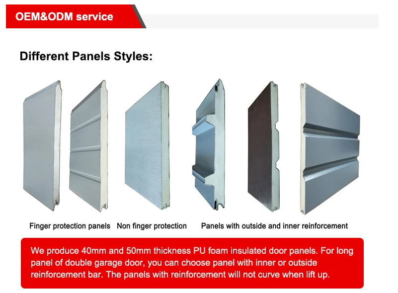 Порошно-покрытая стальная изоляционная секционная дверь с виниловым ветерстриппингом и алюминиевыми секционными гаражными дверями