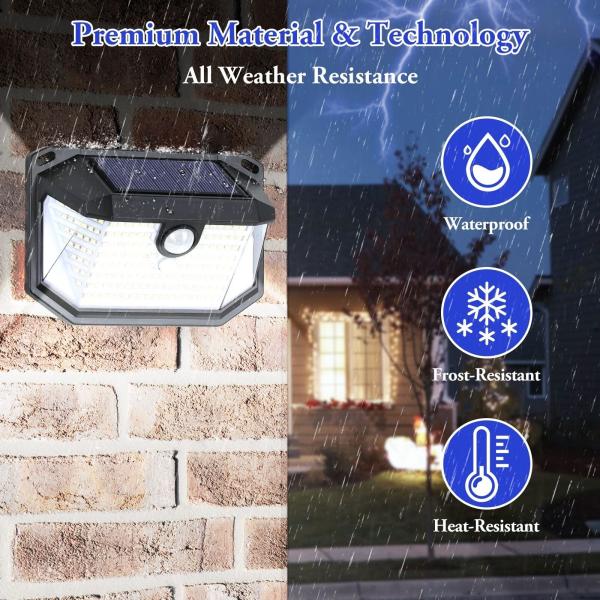Ultra-Bright Solar Motion Sensor Wall Light Waterproof LED Outdoor Lighting For Garden, Fence, Patio & Security